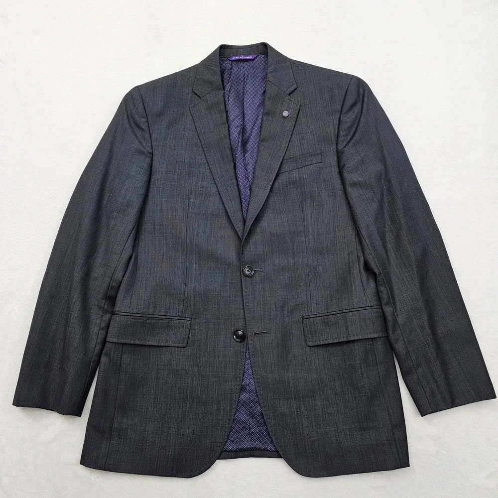Ted Baker Endurance Blazer Mens 36S Charcoal Grey 100% Wool Jay CT‎ Suit Jacket